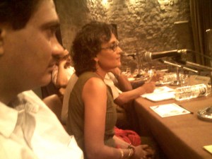 Panel members Arundhati Roy & Aniruddha Bahal. Photo: B. Sarwar