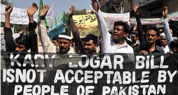 Photo from the demonstration on Oct 11. Courtesy www.dawn.com