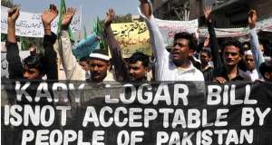 Photo from the demonstration on Oct 11. Courtesy www.dawn.com