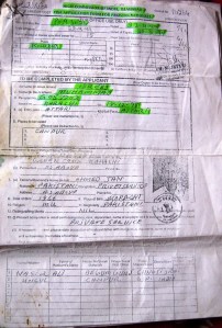 Idrees' India visa form 1999