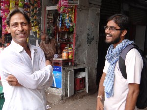 Kanpur: Idrees (left) shares a laugh with K. M. Yadav of IPFSA...but...  