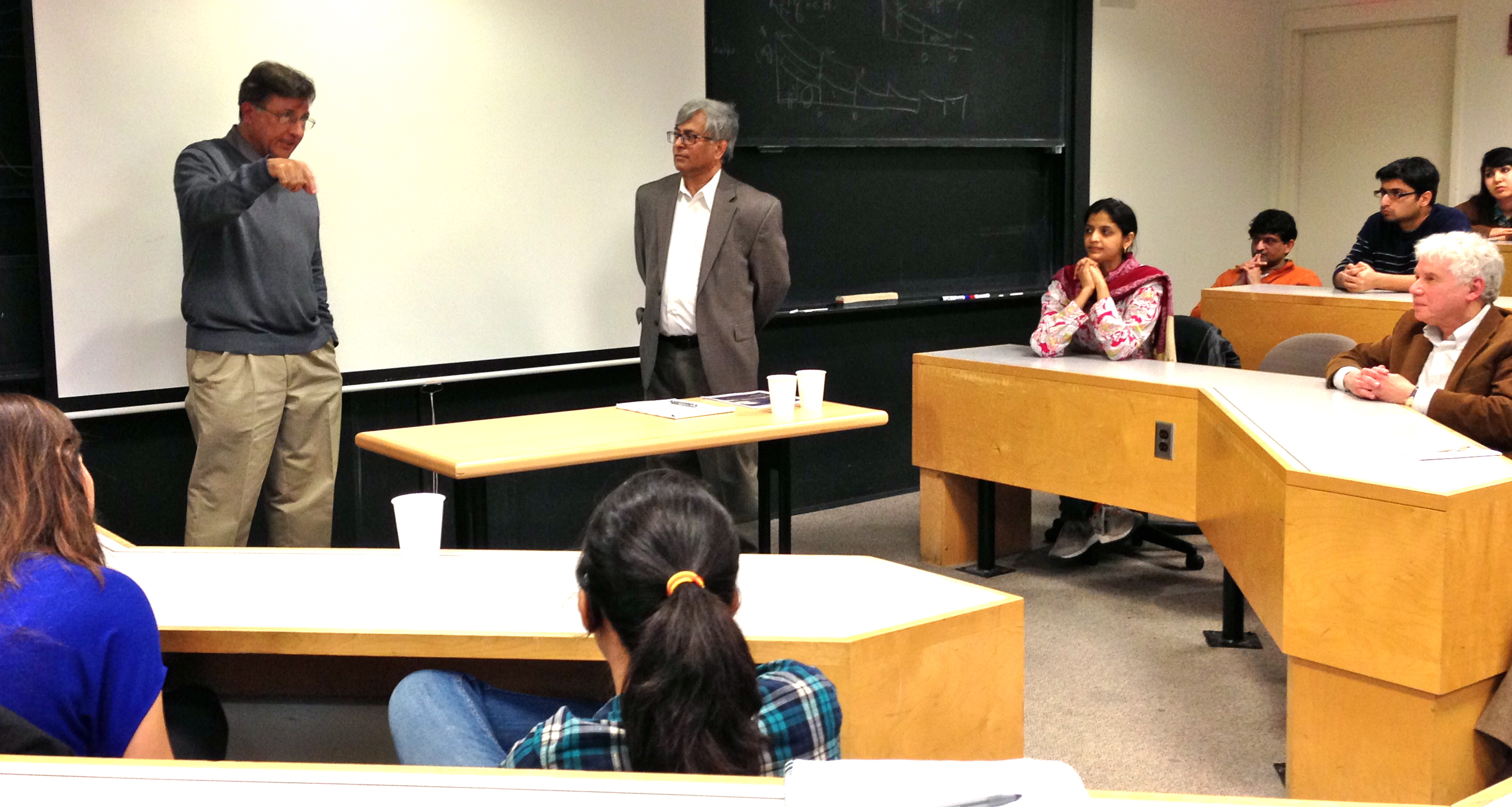 Indian and Pakistani scientists for peace: Pervez Hoodbhoy and Subrata Ghoshroy last week at MIT
