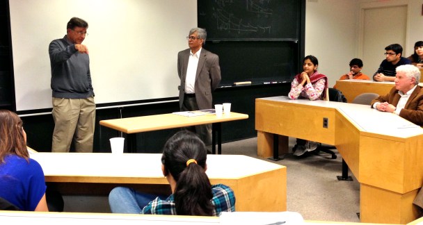 Indian and Pakistani scientists for peace: Pervez Hoodbhoy and Subrata Ghoshroy last week at MIT