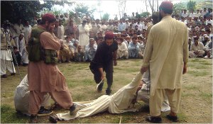 Swat, 2009: A reminder of the Taliban's brand of 'justice' - public floggings were the least of their punishments. Photo: European Pressphoto Agency