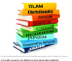 Visual from the Express Tribune blogpost: Teaching Comparative Religion: Lahore Grammar School did the right thing