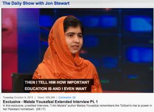 Malala on Daily Show