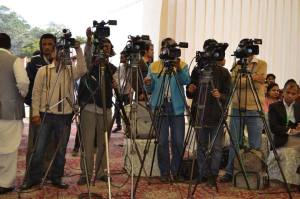 The media were there in full force at the conference