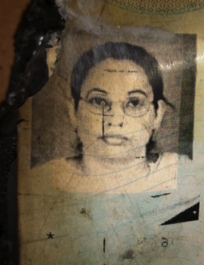 Photo from her charred Pakistani passport