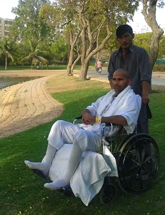 Sadaat Hussain, Mr Pakistan 2003, and Mr Hazara several times, now paralysed from the waist down