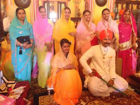 With family members: at the Roka ceremony