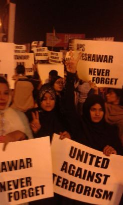 Jan 16, Karachi vigil: Mehrin Kauser from Quetta who lost her mother and sister in the Mastung bus blast , Jan 2014