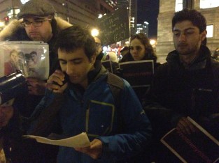 Pakistanis against terrorism: Shehroz Hussain speaking at the global protest vigil on Jan 16, in Boston