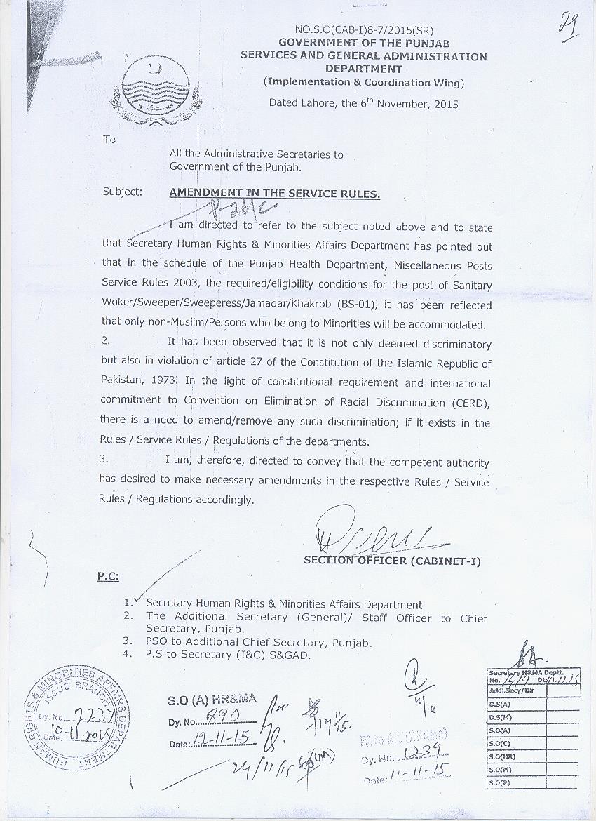 Punjab govt Order-Nov 6-2015