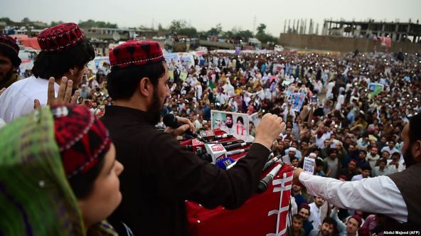 Manzoor Pashteen, PTM leader, Peshawar-8April-RFEL